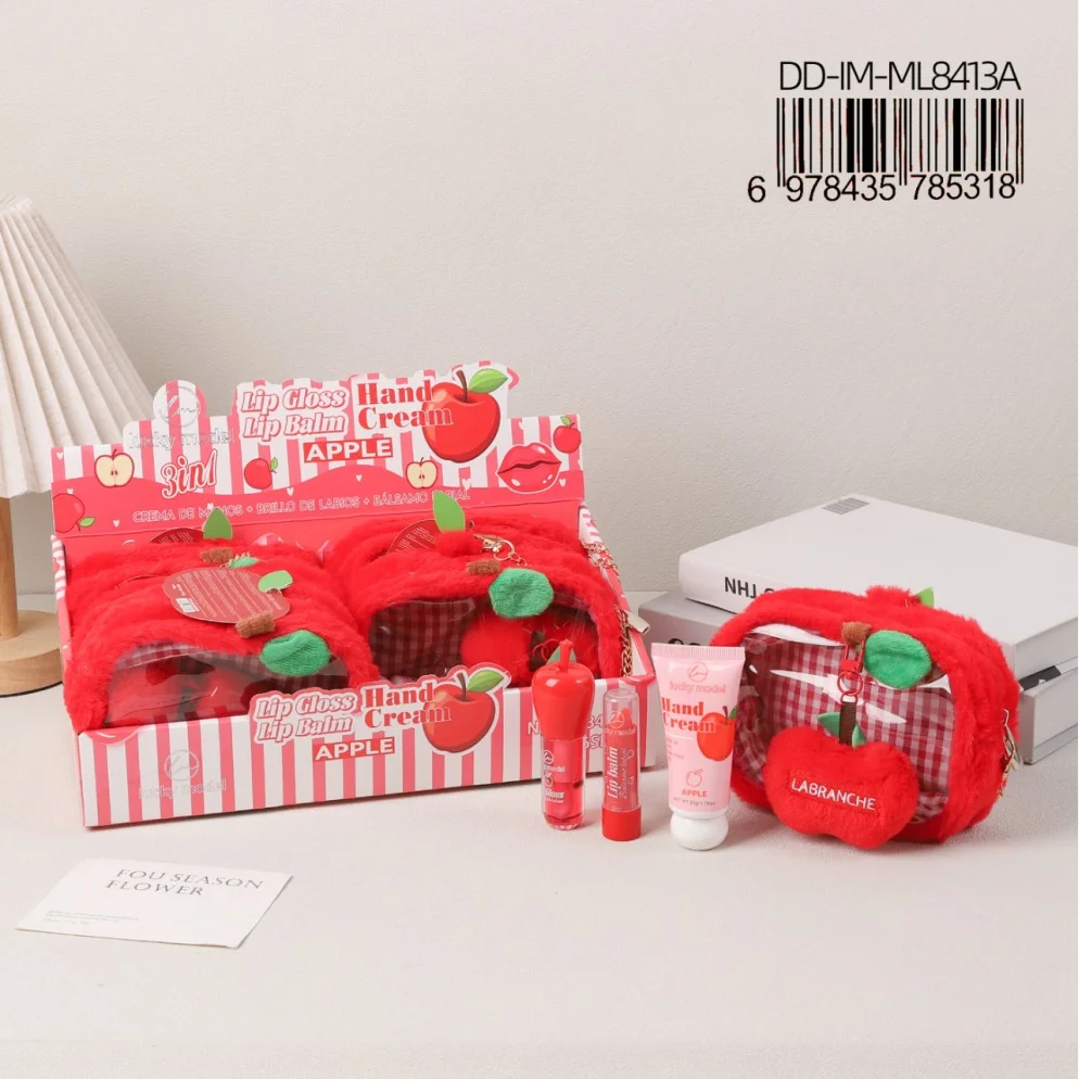 Set de Crema de Manos Brillo y Balsamo 3en1 Sabor Manzana