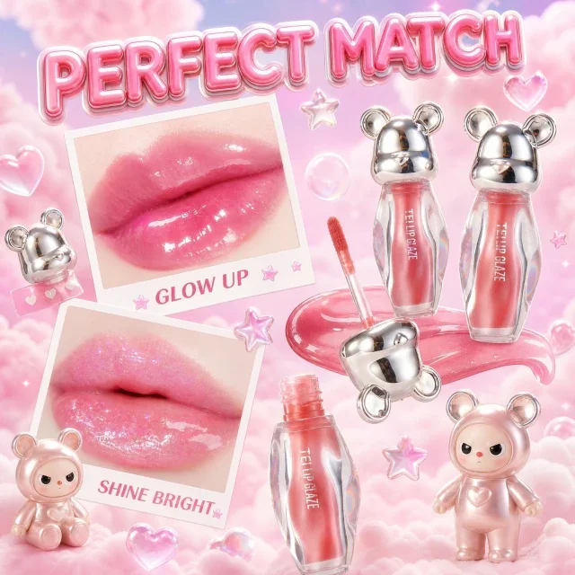 LABIAL GLOSS CON TAPA OSITO TEI