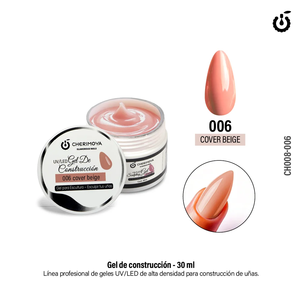 GEL DE CONSTRUCCION 006 COVER BEIGE UV/LED 30ML CHERIMOYA