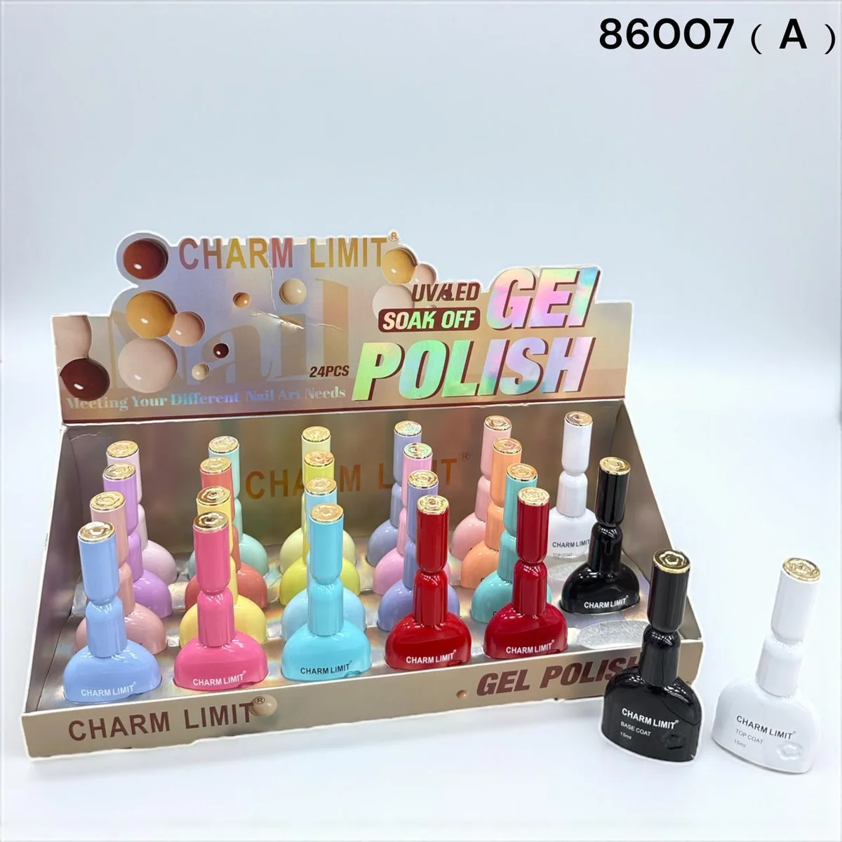 CHARM LIMIT GEL POLISH X 60 ESMALTES + 6 TOP + 6 BASE