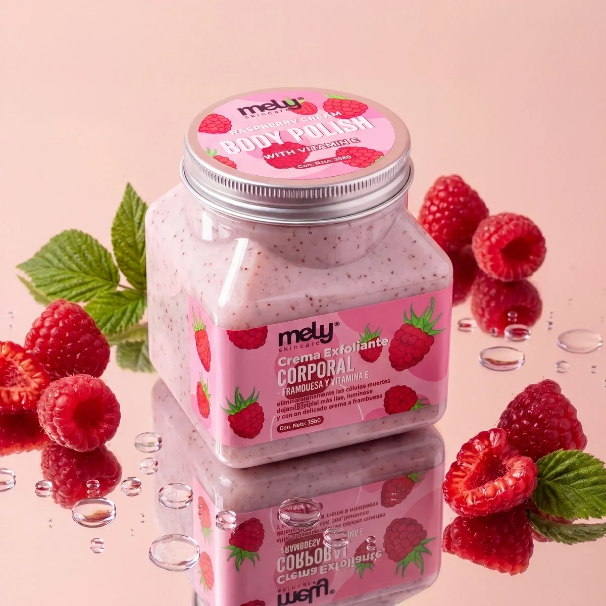 Exfoliante Corporal en Crema de Frambuesa 350g Mely