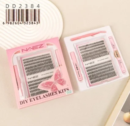 Kit de Pestanas Diy con Pegamento/removedor/pinza 30d+40d 0.07d Mix Naez