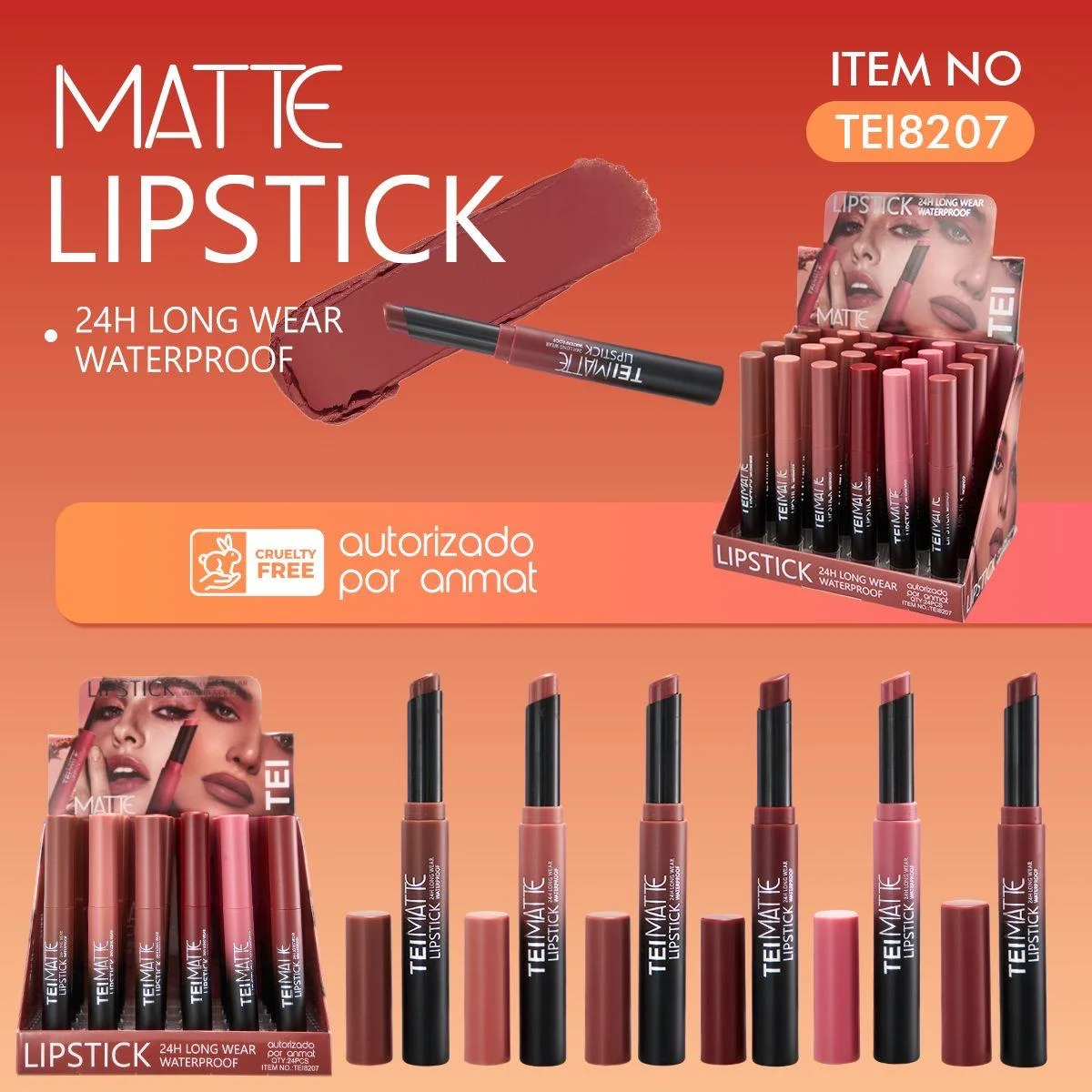 C*24 TEI LABIAL MATTE EN BARRA B/DEGRADADO