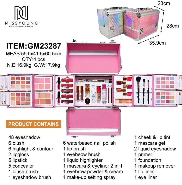 SET DE MAQUILLAJE COMPLETO MALETIN PROFESIONAL MAKEUP