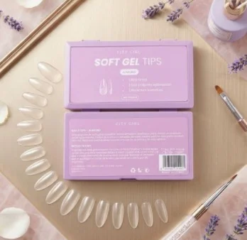 TIP SOFT GEL EN CAJA ALMOND 600PCS CITY GIRL