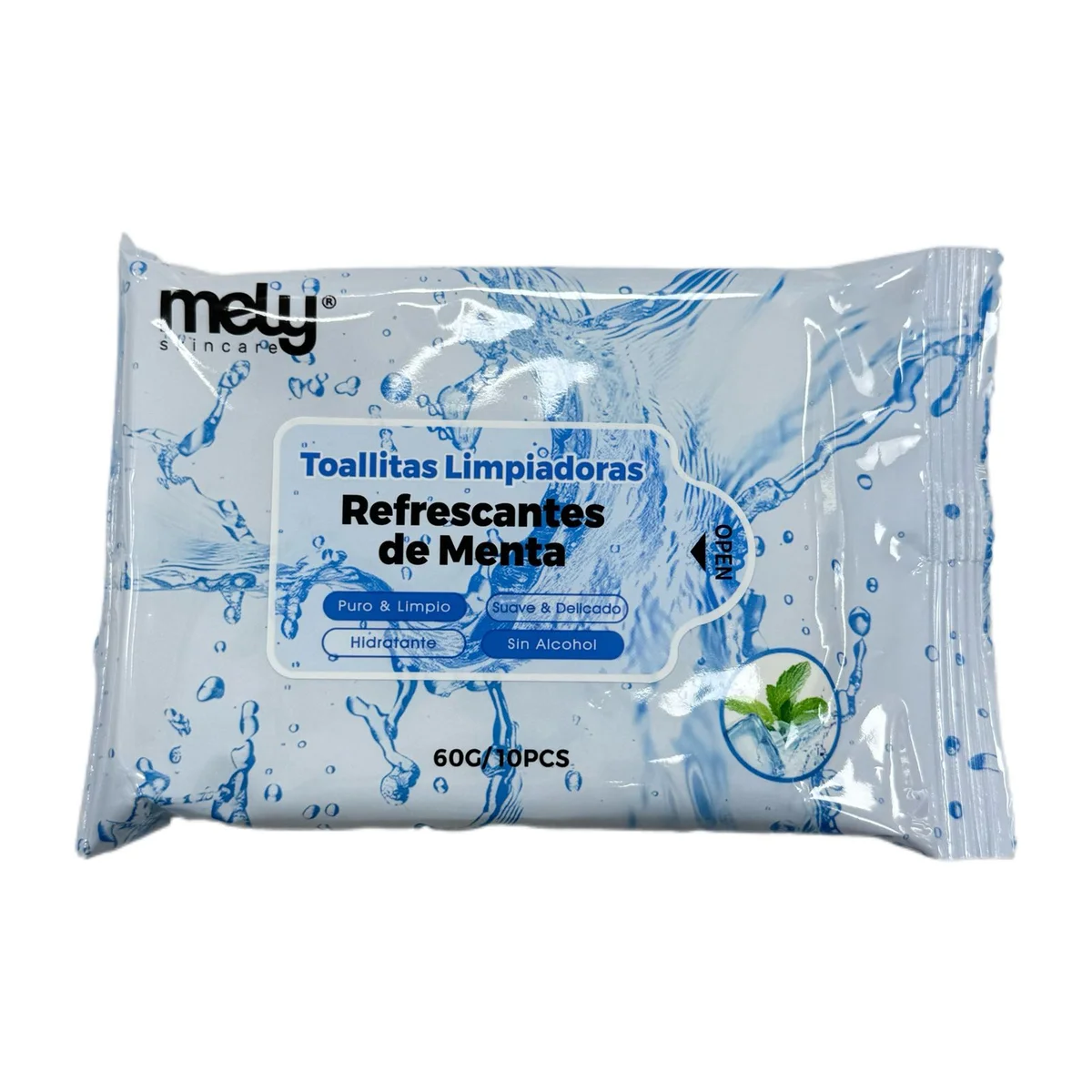 TOALLITAS LIMPIADORAS REFRESCANTES DE MENTA MELY