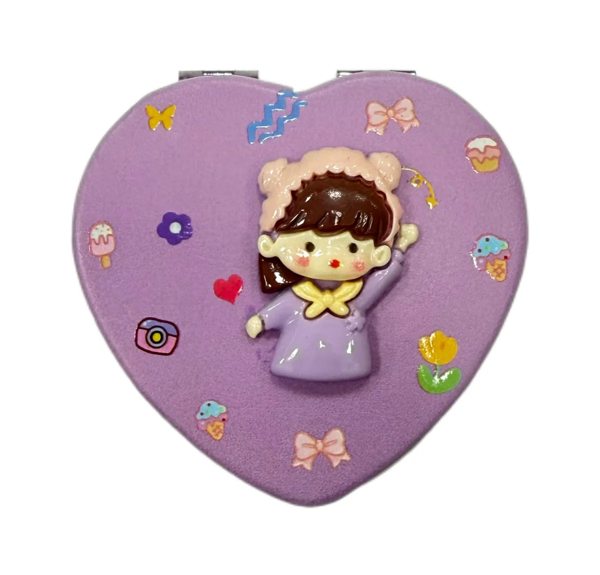 ESPEJO PORTATIL FORMA CORAZON GIRL MELY