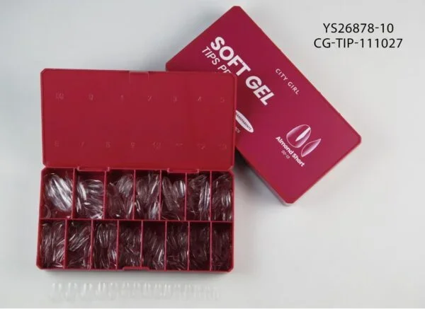 Tips Soft Gel Almond Short 510pcs City Girl