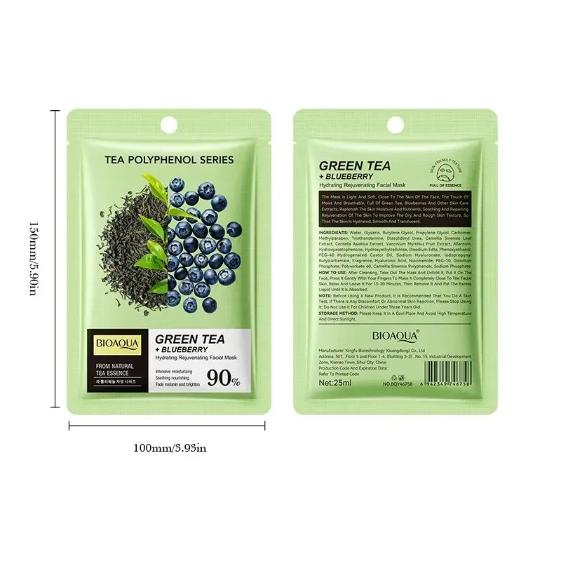MASCARILLA FACIAL GREEN TEA+BLUEBERRY BIOAQUA