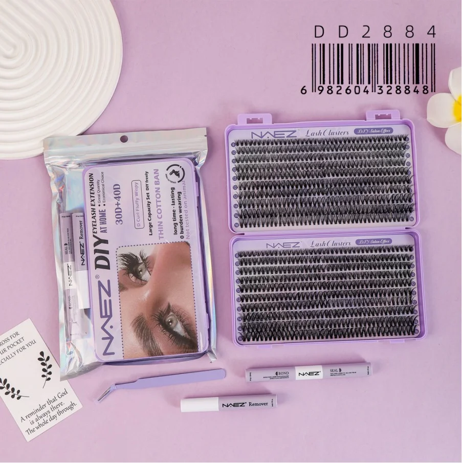 Kit de Pestanas Diy con Pinza y Bond Seal 30d+40d 0.07d Mix Naez