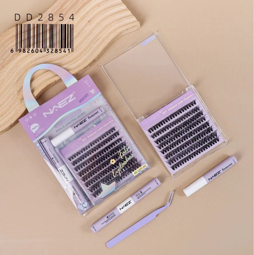 Kit de Pestanas con Pegamento Removedor y Pinza 40d 0.07d Mix Naez