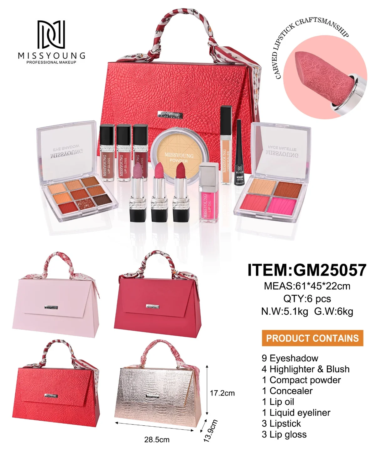 Set de Maquillaje Completo Maletin Profesional Makeup