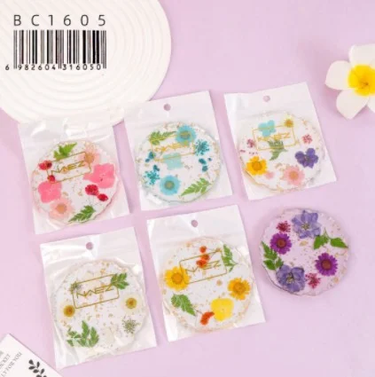 PALETA MEZCLADORA DE RESINA CON FLORES SECAS NAEZ