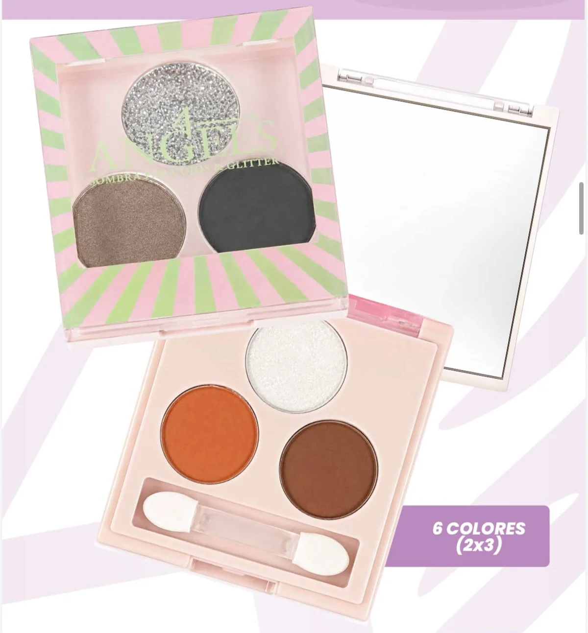 SOMBRA PARA OJOS+GLITTER 3COLORES 4ANGELS