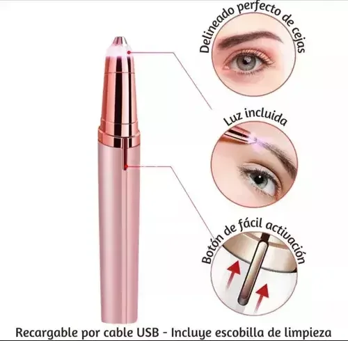 LAPIZ DEPILADOR DE CEJAS Y VELLO FACIAL RECARGABLE