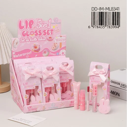 Set de Brillo Labial 5en1 Sabor Dona
