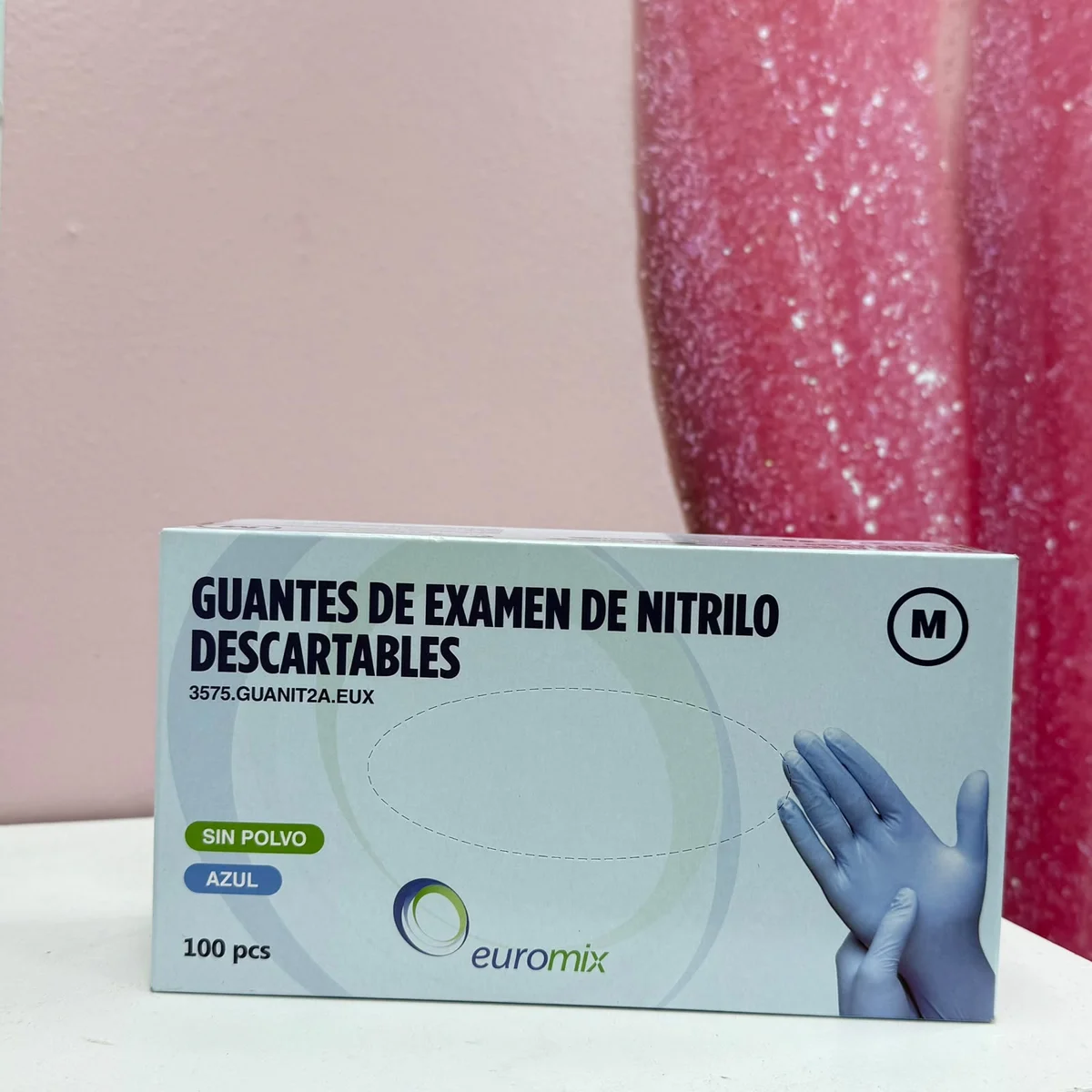 GUANTES DE EXAMEN NITRILO AZUL TALLE M