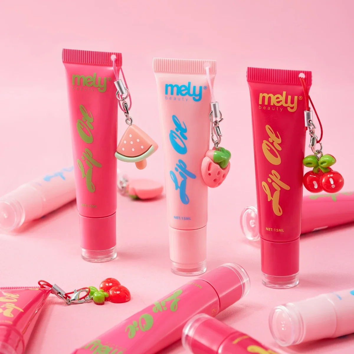 Aceite Labial Juicy Red Fruits con Llavero Mely