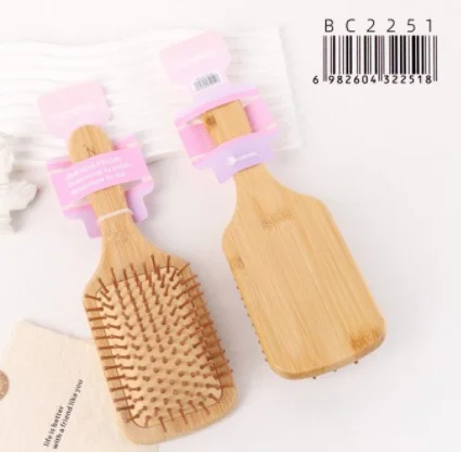 Cepillo de Pelo Madera Bambu Masajeador Neumatico Naez