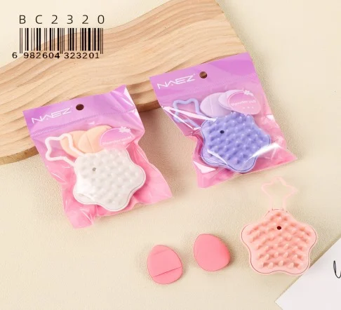 P*12 SET DE LIMPIADOR FACIAL ESTRELLA Y MINI ESPONJA 3PCS NAEZ